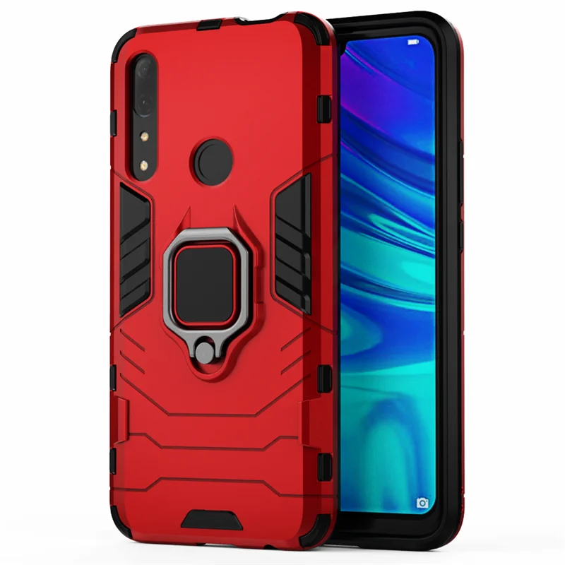 Shockproof Armor Case For Huawei P Smart Z Case Ring Holder Stand Phone Back Cover for Huawei Psmart Z STK-LX1 Y9 Prime 2019