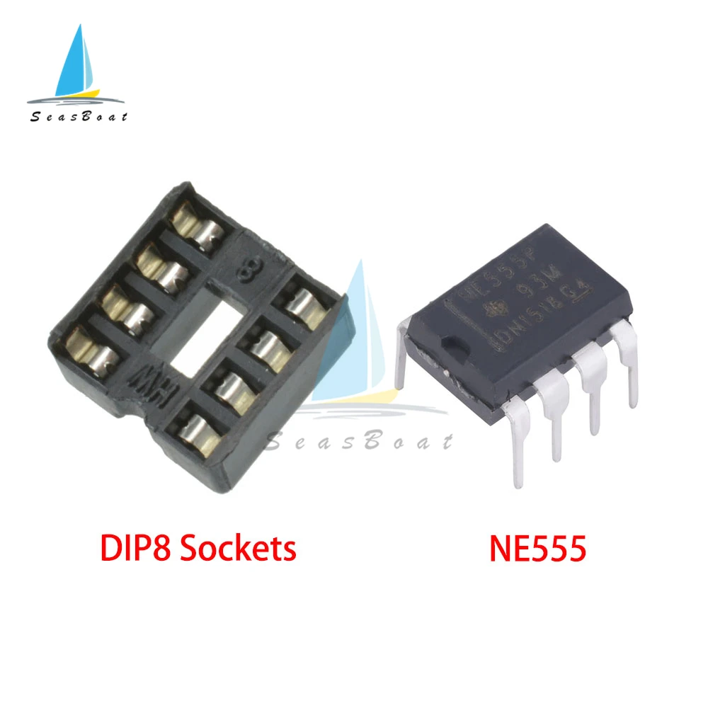 20Pcs (10 Each) NE555 NE555P IC 555 Timer Programming Oscillator Chip & 8 Pin DIP Sockets