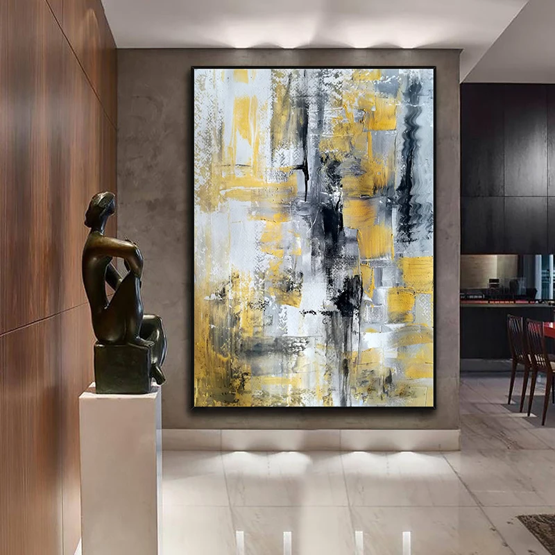 Hand-painted Oil Paintings Entrance Sharp Color Abstract Light Luxury Living Room Hallway Hallway Sofa Backdrop Decorative Paint