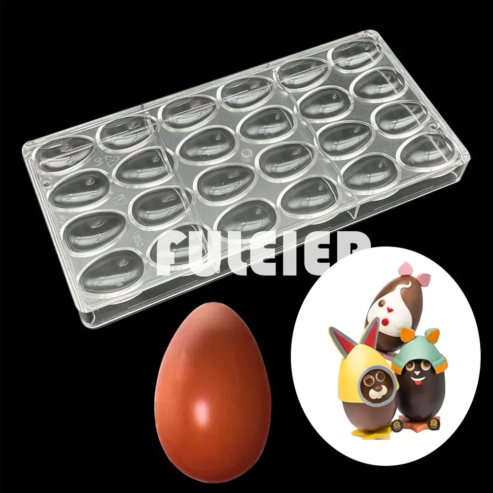 24-Hole Easter Egg Chocolate Candy Mold Polycarbonate For Bonbon Sweets Baking Mold Chocolate Pastry Tools Tray Moulds