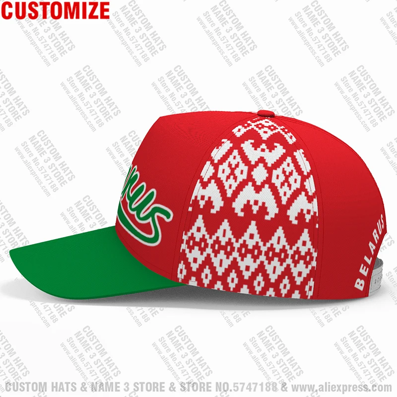 Belarus Baseball Cap Free 3d Custom Made Name Number Team Logo Blr Fishing Hat By Country Travel Belarusian Nation Flag Headgear