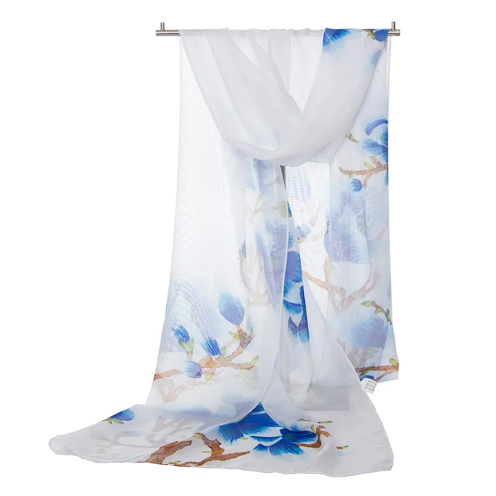 160*55cm New Fashion woman print chiffon scarf wild fashion shawl sunscreen Flower floral girl scarf scarves