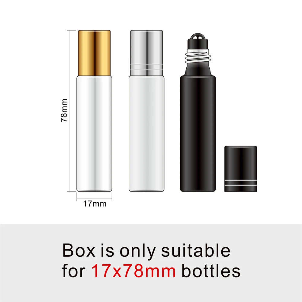 100 Pcs/Lot White Perfume Bottle Paper Box Black Cosmetic Bottle Package Box Suitable 17x78mm Bottle Print LOGO Pay Extra