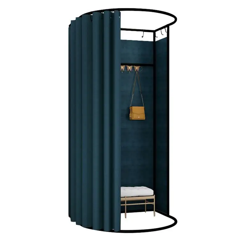 Shopping mall temporary mobile fitting room clothing store floor portable foldable simple dressing room display rack