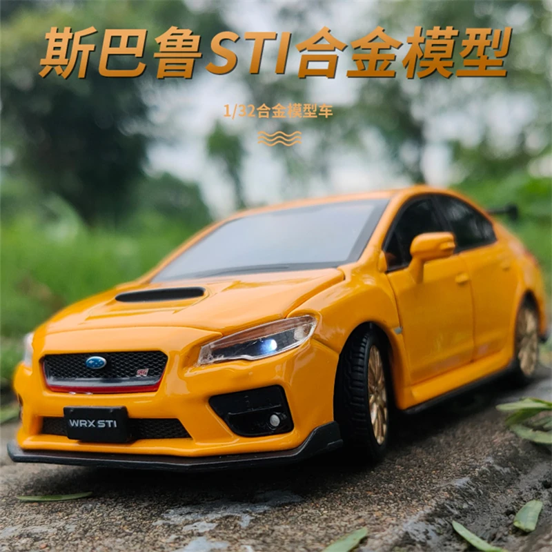 1/32 Subarus Wrx Sti Legering Sportwagen Model Diecast Metalen Simulatie Speelgoed Voertuig Model Auto Geluid Licht Collectie Childrens Gift