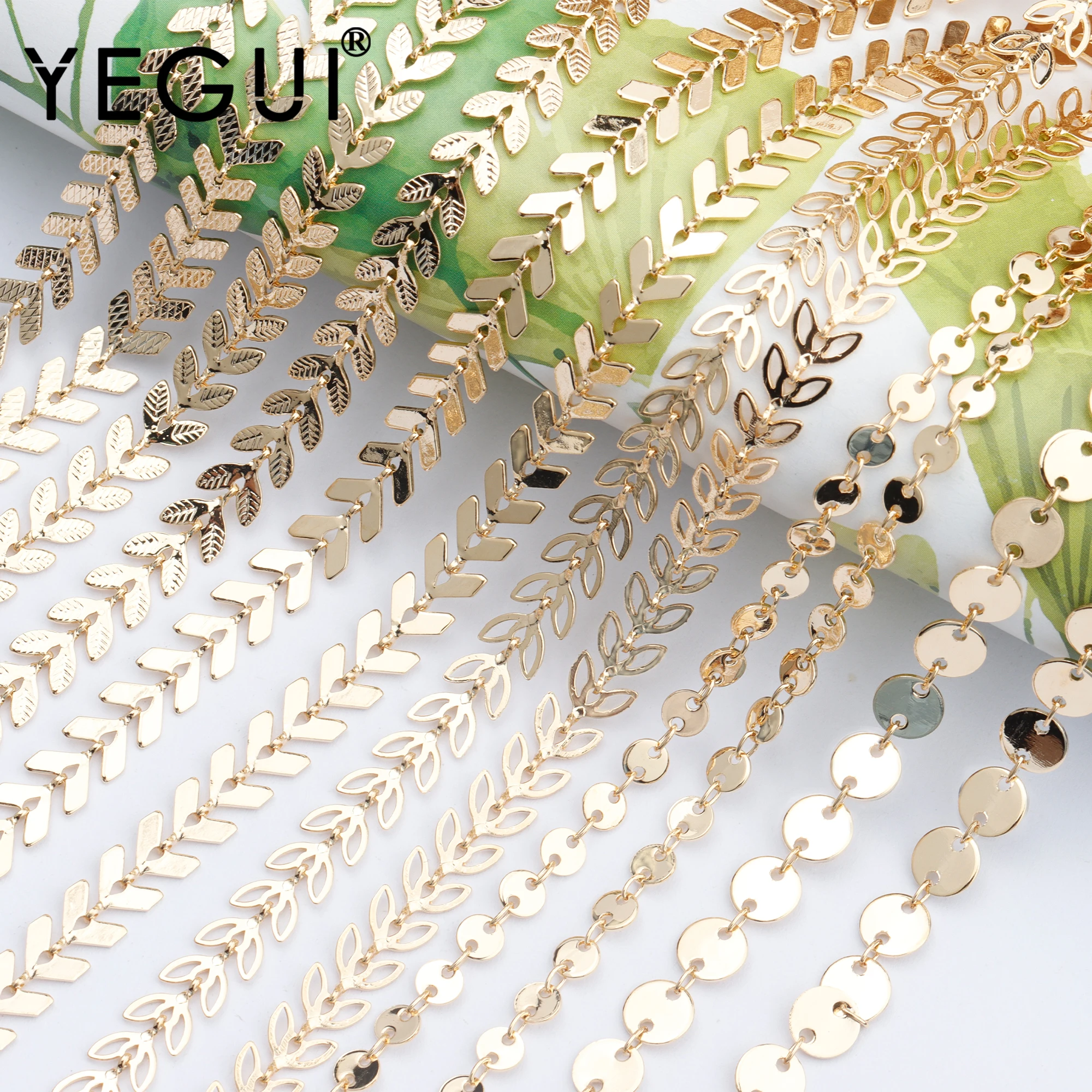 

YEGUI C96,jewelry accessories,18k gold plated,0.3 microns,diy chain,korean chain,diy bracelet necklace,jewelry making,1m/lot