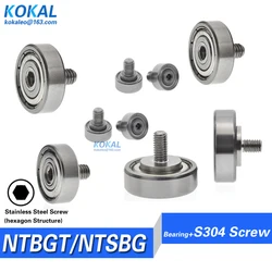 1pcs high quality screw bearing M3/M4/M5/M6 sus304 stainless shaft ball bearing NTBG BJL01 External Thread Bearing 608/626