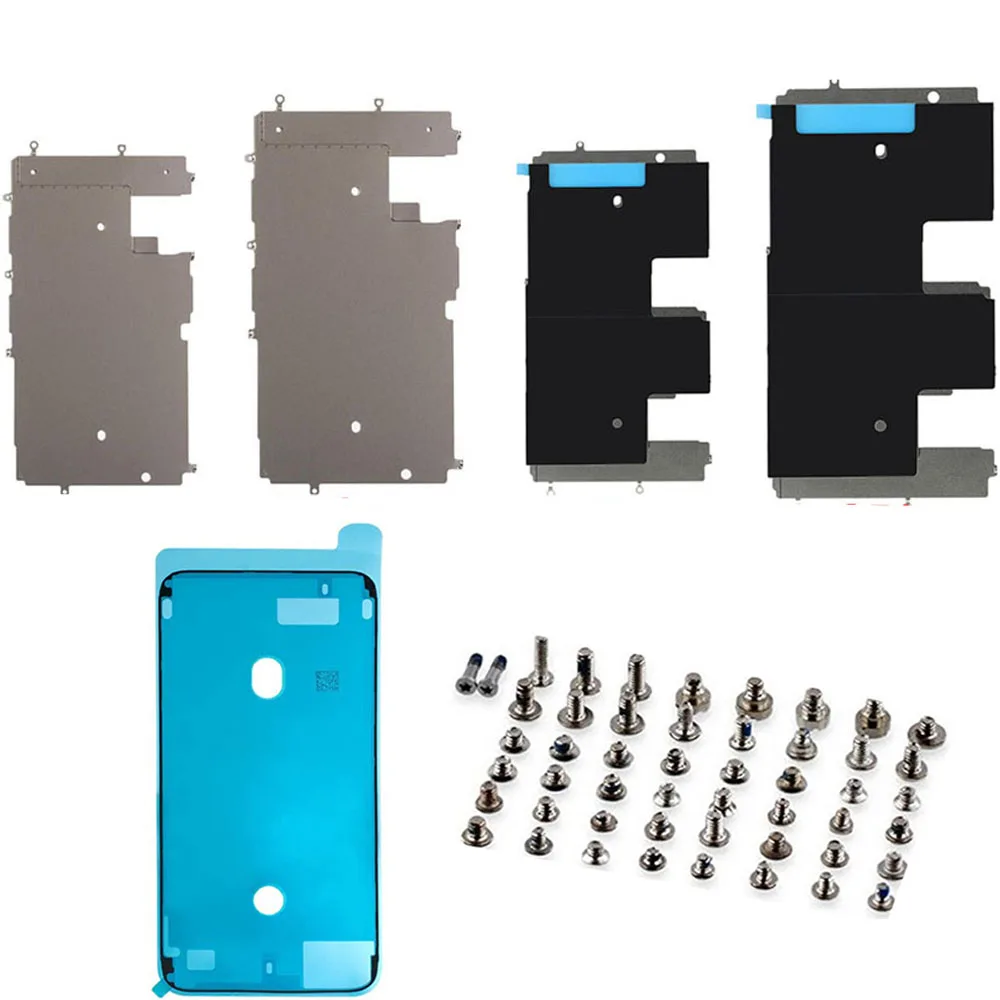 For iPhone 7 7Plus 8G 8 Plus Screen LCD Display Back Metal Plate Shield + Full Set Screws And Waterproof Glue Replacement Part