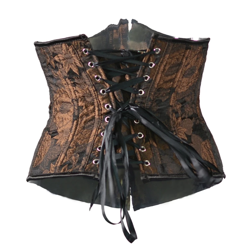 2021 Sexy Corset Underbust Waist Cincher Corsets Gothic Corset Top Bustier Corpete Corselet Black&Golden/Black&Brown