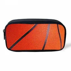 Basketballs Baseballs Pattern Pencil Bag Kawaii Pen Cute School Pencil Case Supplies Zipper Bag Pencil Pouch Makeup Bag