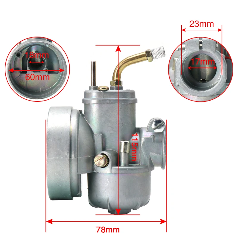 Sclmotos- BING SRC 1/17/54 Motorcycle Carburetor Moped Bike Fit For Puch 17mm Carb Bing Style For KREIDLER PUCH DS50 MC50 MV50