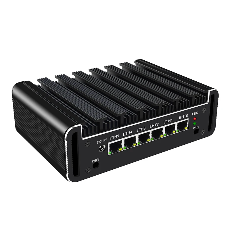 إنتل سيليرون 3865u 8GB 64GB 6LAN 1COM 4USB ثنائي النواة جدار pfsense البسيطة PC الكومبيوترات الصغيرة دعم ESXI VMware proxmoxve virtua