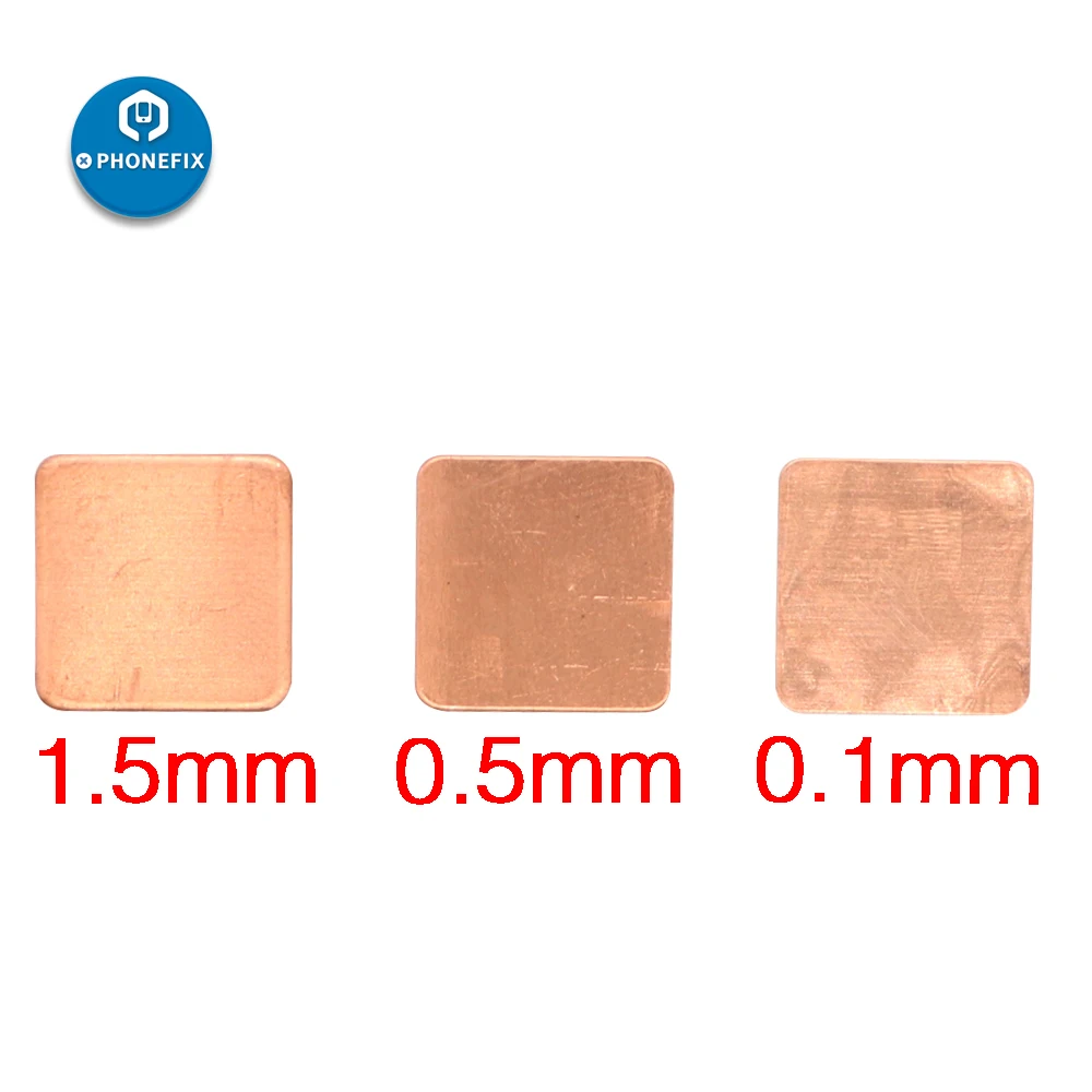 15*15mm Copper Slice Radiator Heat Sink Thermal Pad CPU Radiating Copper Heat Sink Cooling Radiator for Notebook Computer Laptop