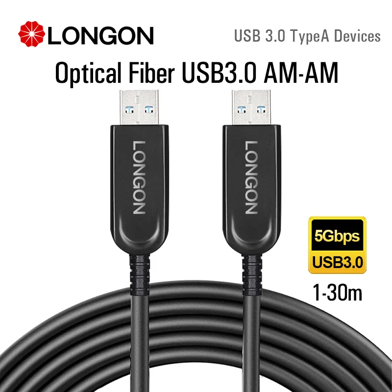 

LONGON AOC USB3.0 TypeA волоконно-оптический Удлинительный кабель 5 Гбит/с 5 м 15 м 10 м 20 м для сканера монитора док-станции концентратора жестких дисков