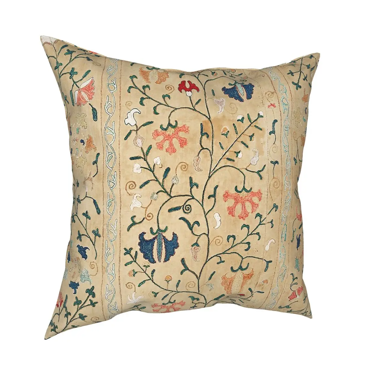 Uzbekistan Suzani Nim Embroidery Pillow Case Home Decorative Floral Cushions Throw Pillow for Living Room Double-sided Printing