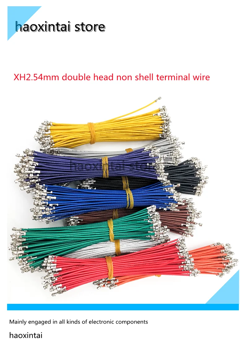 100PCS XH2.54mm terminal line double-headed unplugged electronic connection line 10/15CM pure copper wire harness 24AWG 22AWG