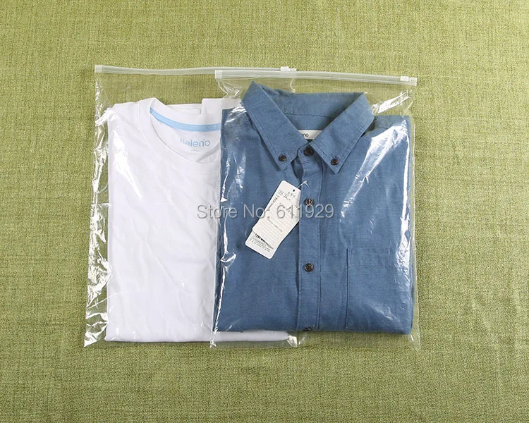 

transparent clothing packaging bag zipper PE bag clothes packing bag storage bag 50 pcs a lot