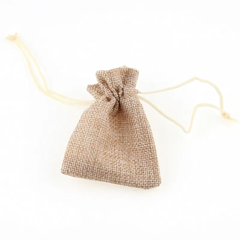 10pcs/lot 7x9cm 10x14cm Linen Burlap Bag Jewelry Packaing Bags Drawstring Wedding Candy Gift Bags Favor Pouches Wholesale