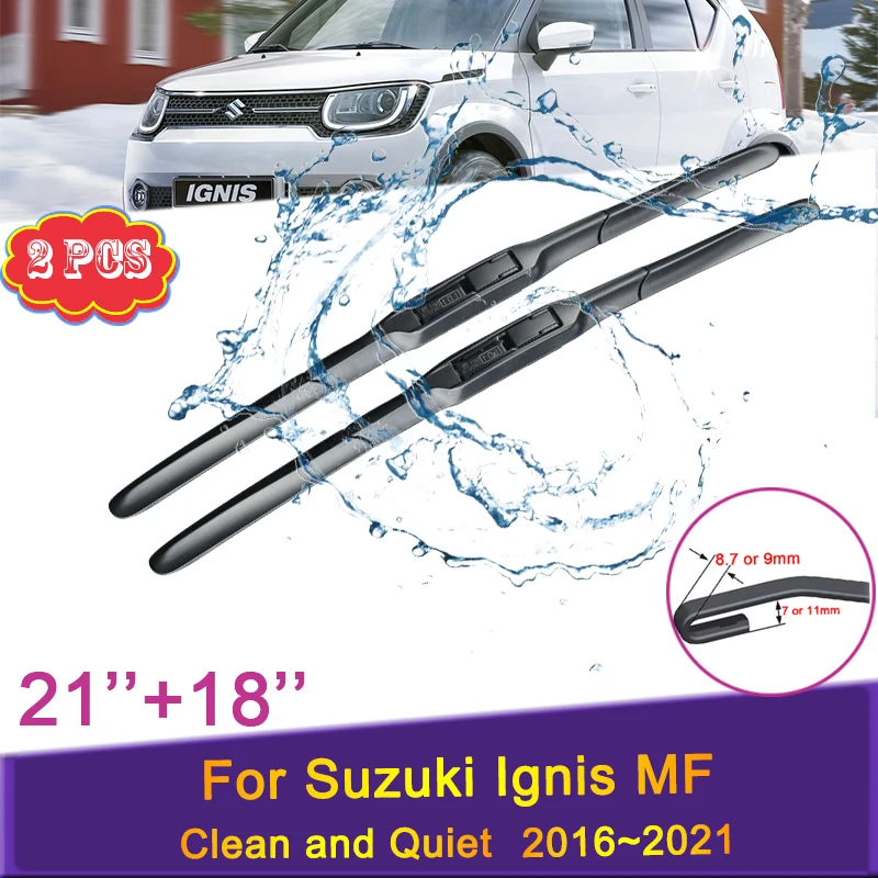 

Car Front Wiper Blades for Suzuki Ignis MF 2016 2017 2018 2019 ~2021 Two Windshield Frameless Rubber Snow Scraping Accessories