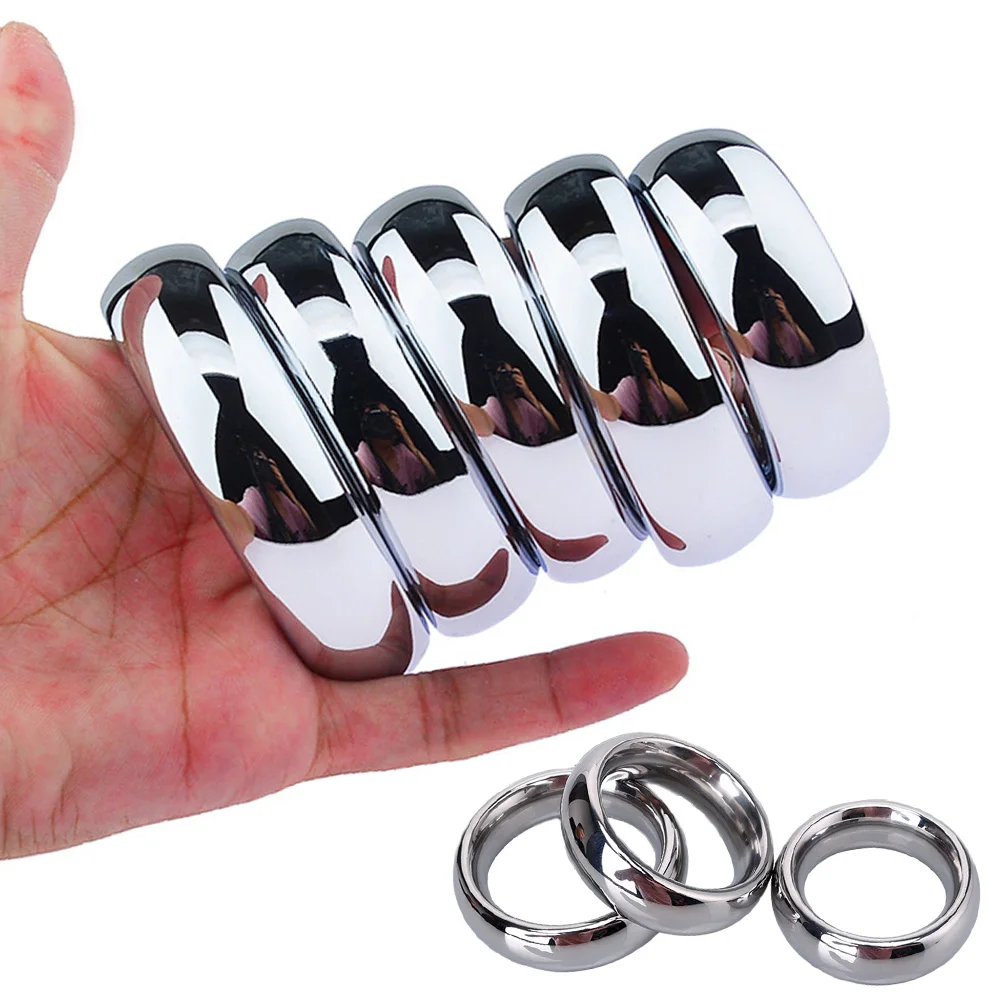 6 Size Metal Cock Ring Sex-Toys For Men Penis bondage lock Delay Ejaculation Penis Rings Weight Cockring Sex Toys For Adults 18