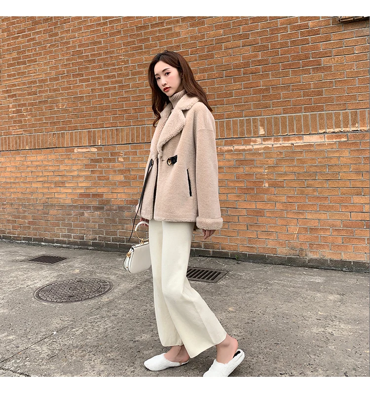 

Sheep Shearling Fur 300% Wool Coat Autumn Winter Jacket Women Clothes 2020 Lamb Fur Korean Jackets Chaqueta Mujer MY3555