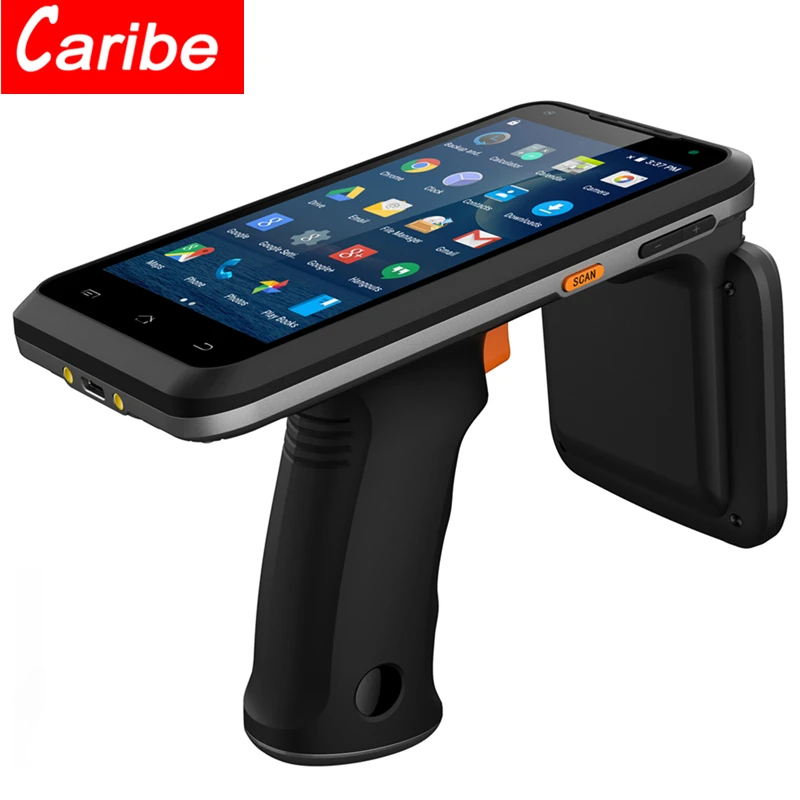 CARIBE PL-55L Android Handheld PDA 1D 2D Barcode Scanner Long distance UHF reaer Handle Pistol Grip