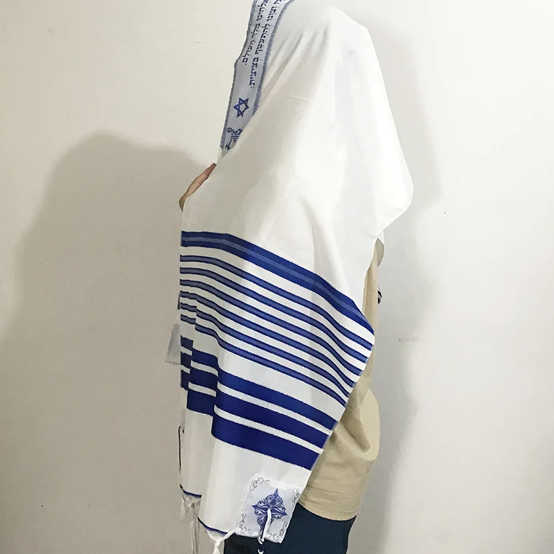 Ponad rozmiar 180*130Cm szalik kobiety mężczyźni Talit szal modlitewny Messianic Tallit dla chrześcijańskich żydowskich szalików modlitewnych