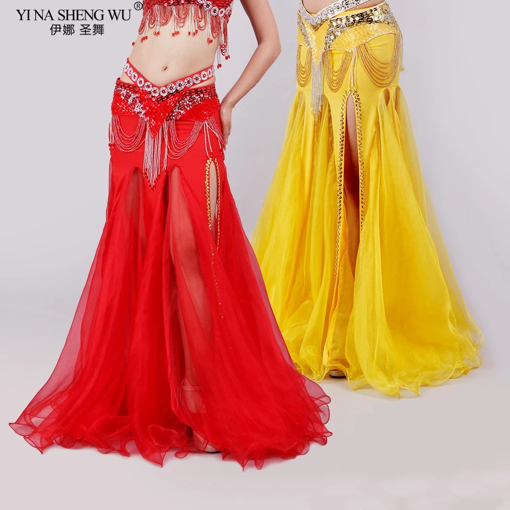 Bellydance Skirt India Bollywood Belly Dance Costume For Women Female Sexy Performance Dress Stage Clothing Long Swing Skirt New