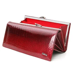 Genuine Leather Wallet Women Alligator Long Clutch Bag Cow Leather Female Purse Luxury Designer Ladies Wallets