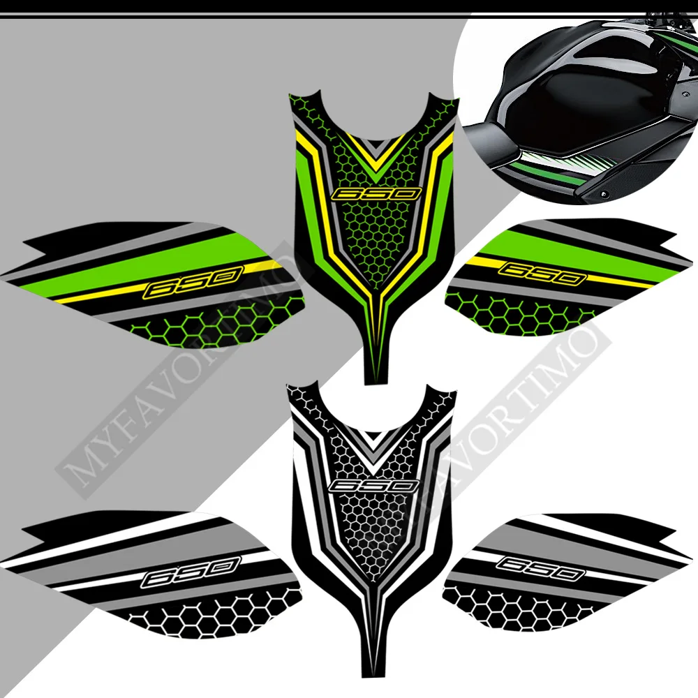 Schutz Tank Pad für Kawasaki Ninja 650 Aufkleber Aufkleber Kit Knie Emblem Abzeichen Logo Verkleidung Schutz 2018 2019 2020 2021