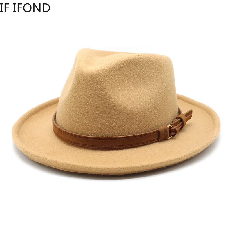 High Quality Wool Felt Fedoras Hats Adult Men Fashion Trilby Cap Autumn Winter Formal Jazz Dress Hat