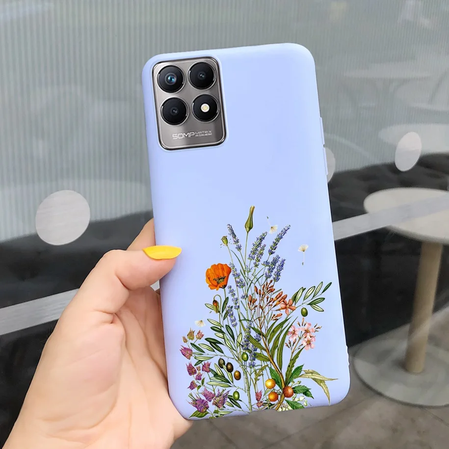 For Realme 8 8i Case Cute Daisy Cactus Painted Phone Cases For Realme 8 Pro RMX3081 Realme8i RMX3151 Soft Cover Protector Fundas