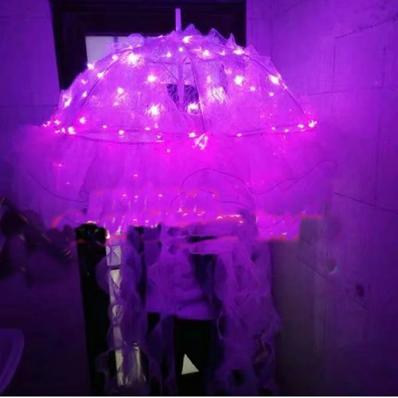 

led light up Jellyfish glowing umbrella Ballroom dancer stage wears led costumes luminous dj singer dress party bar model show