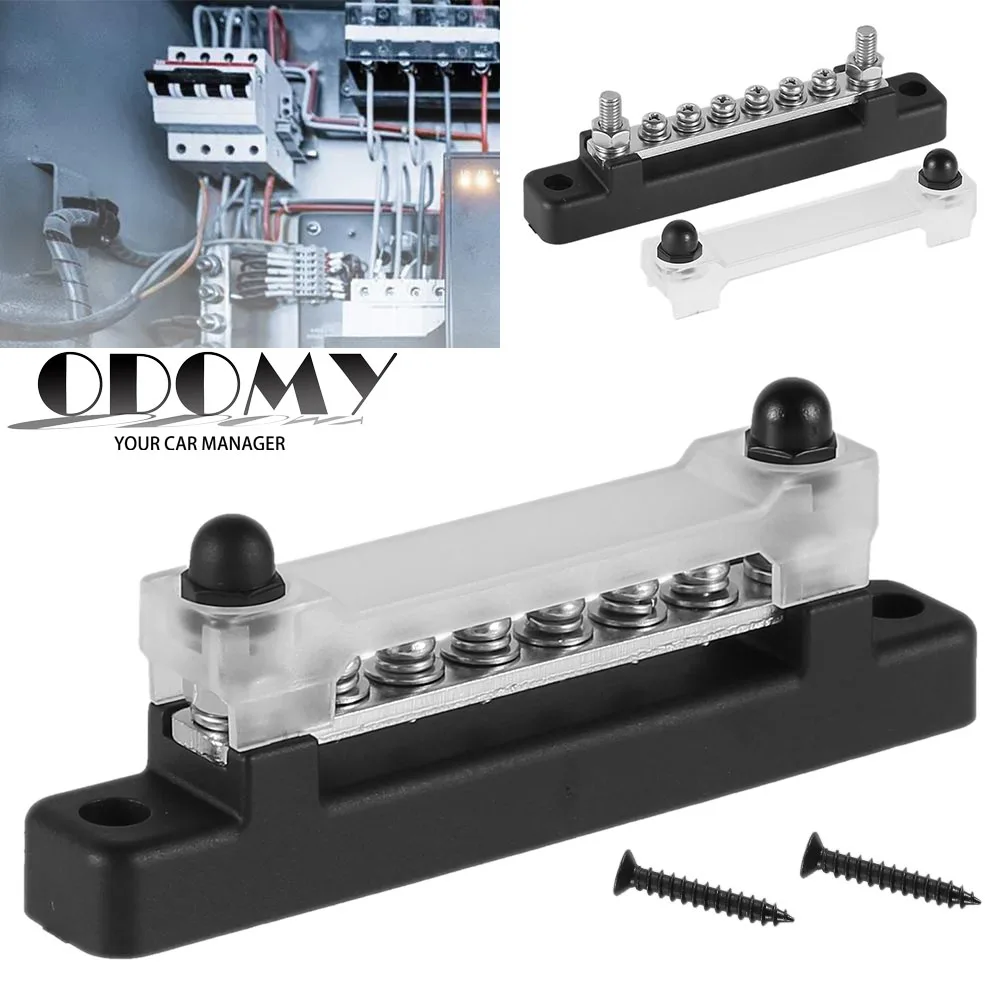 

6 Terminal BusBar With Transparent Cover 130A AC/ 150A DC Power Distribution For Car Boat Marine Caravan RV XF-BB001C-6P