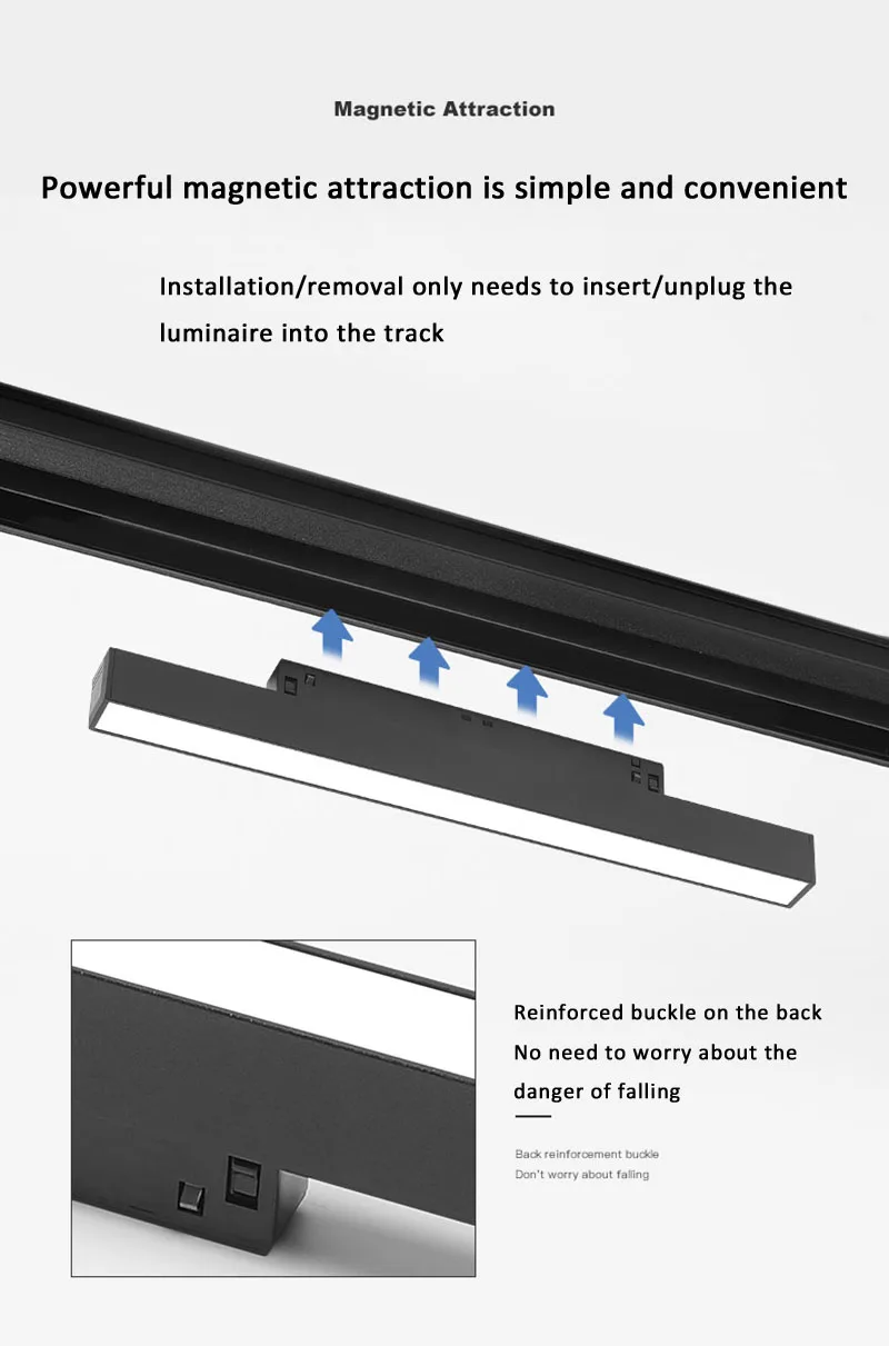 QIUBOSS Modern Magnetic Track Lights Embedded LED Spotlight Downlight Living Room Without Main Light Lighting Grille Lamp Series