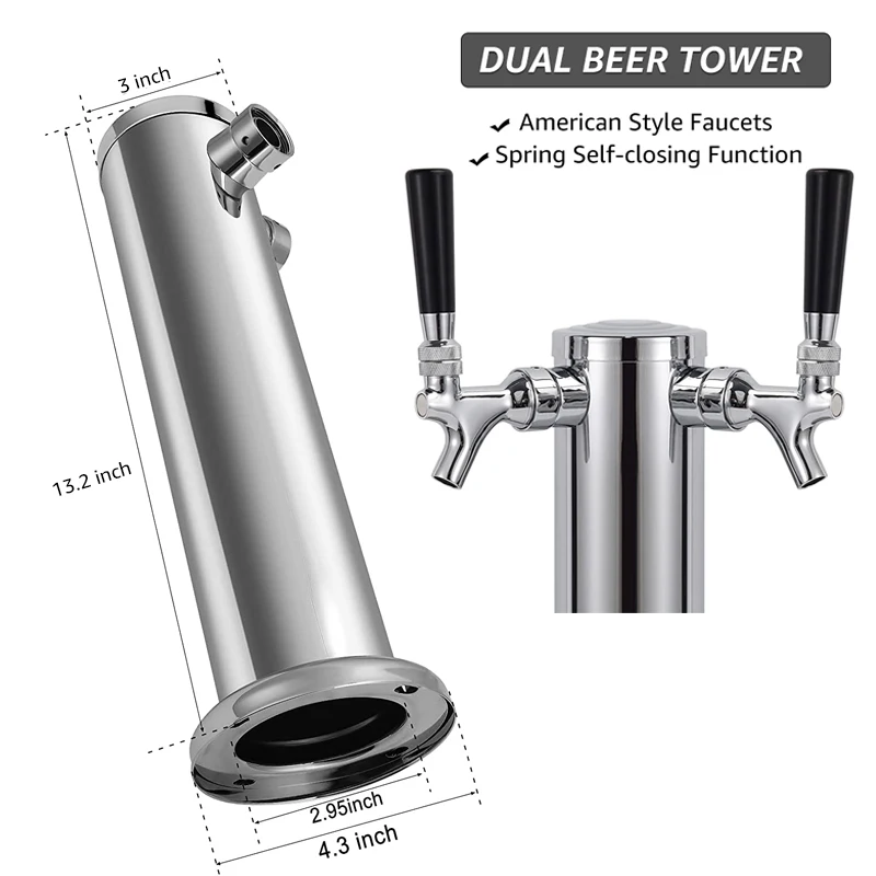 Dual Faucet Draft Beer Tower,3\