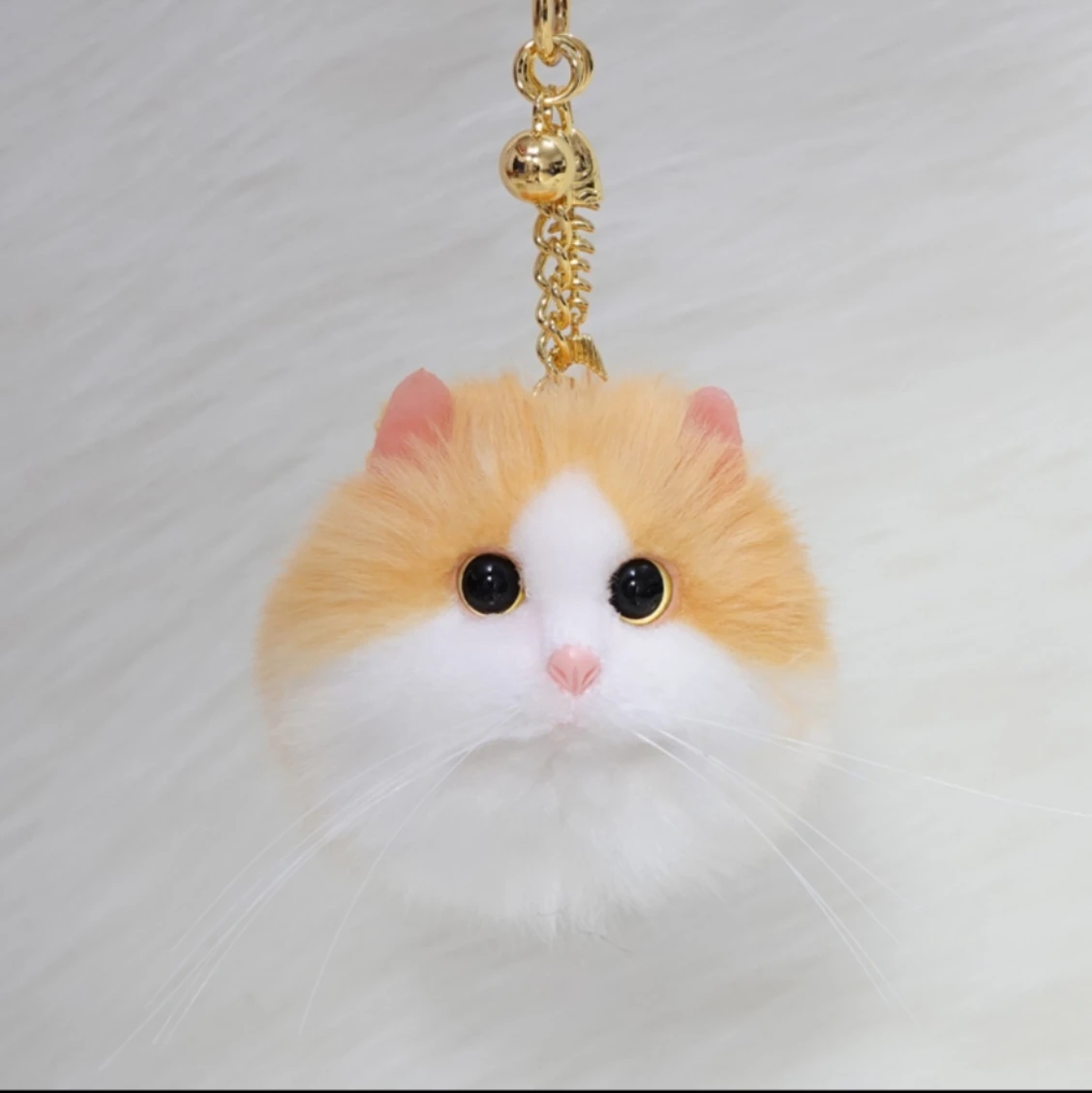High quality simulation plush cute cat mobile phone buckle bag buckle car key chain women optional collocation