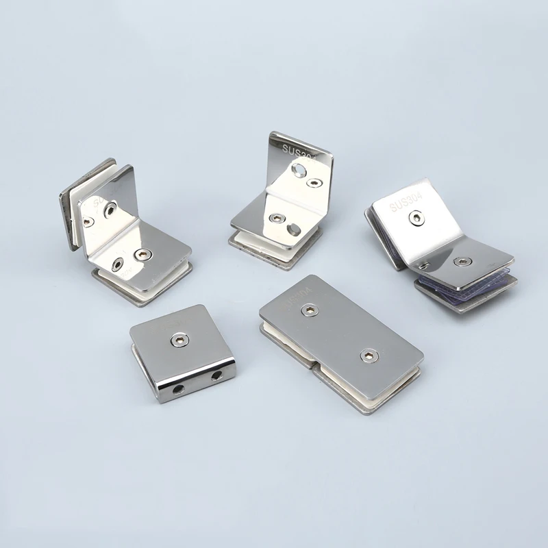 Brand New 4PCS 304 Stainless Steel Shower Cabin Glass Clamps Clips Glass Shelf Fixed Holder Brackets Polishing Finished