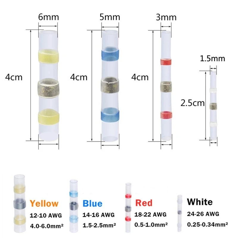 Solder Seal quick Wire Connectors Heat Shrink Butt electrical waterproof car Kit Sleeve Connect Insulated tube para terminal