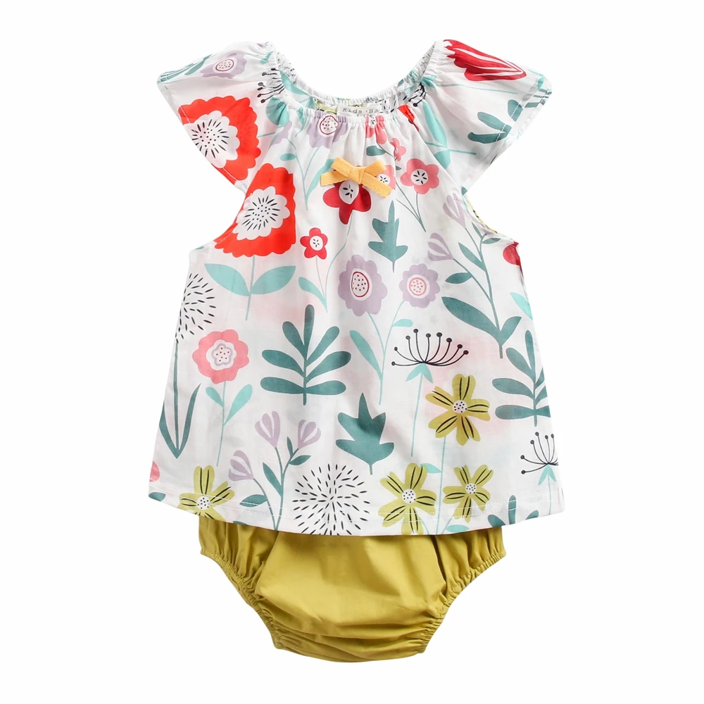 Sanlutoz Newborn Baby Girl Clothing Set Cotton Summer Baby Clothes Flower Infant Baby Set Casual