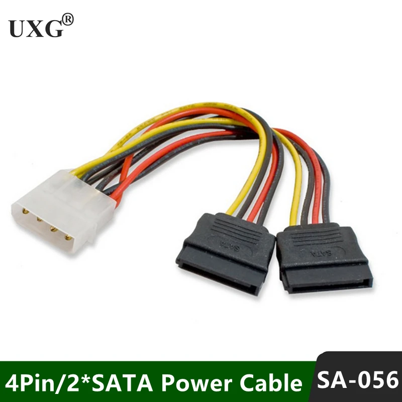 4Pin IDE Molex to 15Pin Serial ATA SATA Power Adapter Cable Y Splitter Hard Drive Power Supply Cable Hot Worldwide 20CM