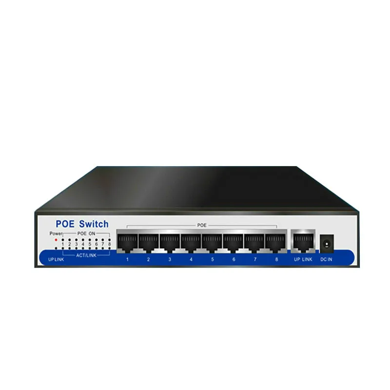 

9 port gigabit poe switch 100/1000Mbps IEEE802.3af/at active POE 8 port 50v2.3a for 8pcs 1080P 2MP 3MP 4MP 5MP 6MP camera