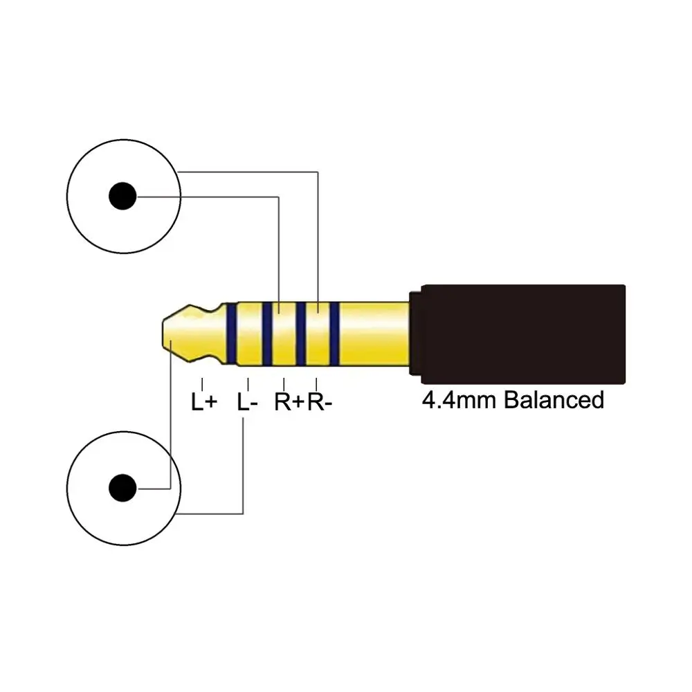 كابل محول صوت سماعة رأس ، 4.4 مللي متر إلى RCA أنثى ، 1 قدم ، 0.3 متر