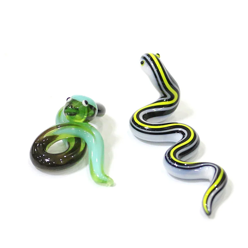 

Cute Snake Craft Ornaments Glass Zodiac Animal Mini Figurines Collection Home Desktop Fairy Garden Decoration Statue Accessories