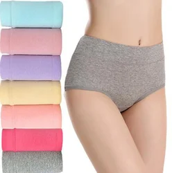 Bragas de algodón de cintura alta para mujer a la moda de invierno, ropa interior suave y transpirable cómoda, lencería, calzoncillos de talla grande M-XXL