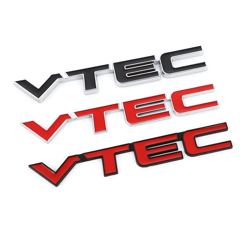 Metal Car Sticker VTEC Emblem Badge Sticker Decal for Honda VTEC Accord CRV FIT CIVIC Crosstour SPIRIOR CITY CRIDER JADE ODYSSEY