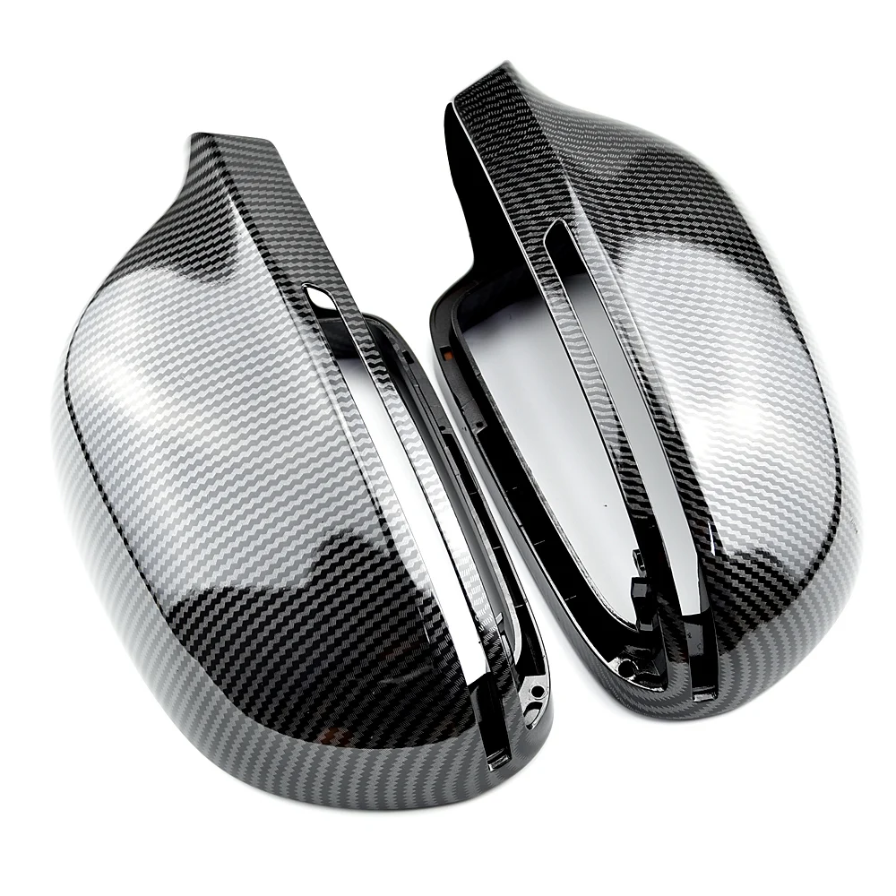 Carbon Fiber Style Mirror Cover Rearview Side Mirror Cap S Line For Audi A4 B8 A6 C6 A5 Q3 A3 8P