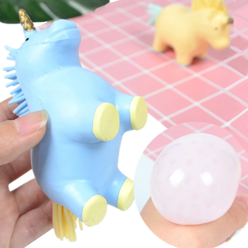 11cm Cartoon Unicorn Horse Beads Relieve Pressure Hand Fidget Toy Stress Squeeze Decompression Adults Children's Toys Child Gift