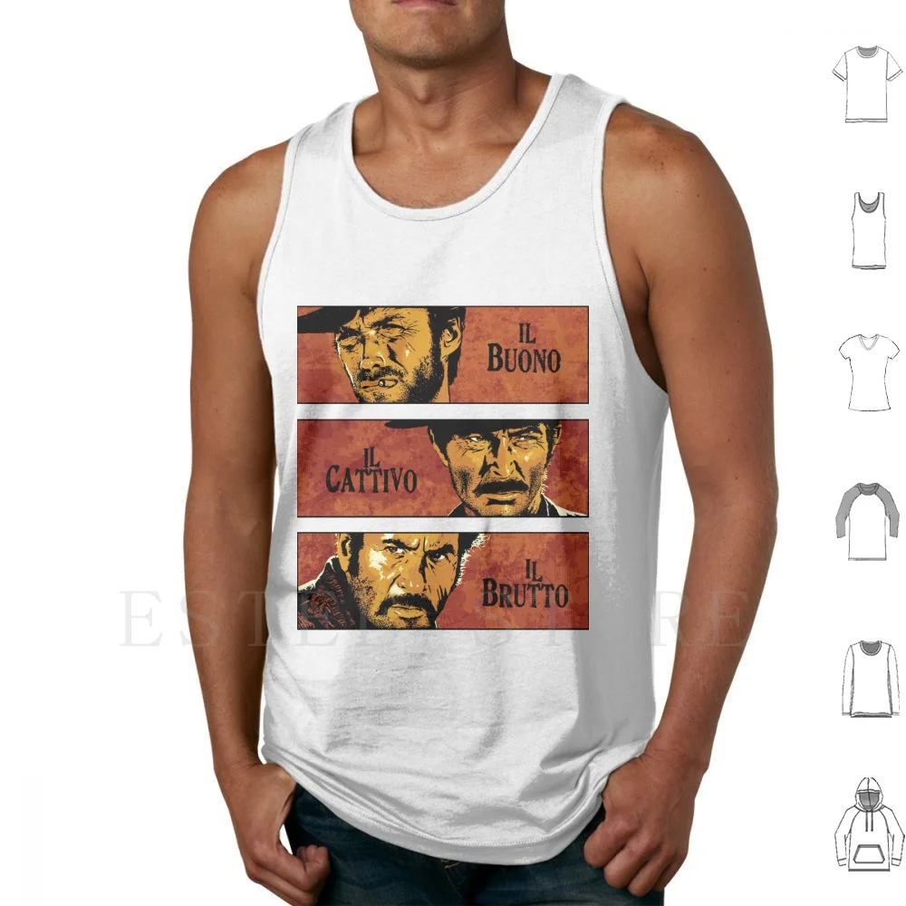 The Good , The Bad , And The Ugly Tank Tops Vest Cotton The Good The Bad And The Ugly Clint Eastwood Blondie Angel Eyes