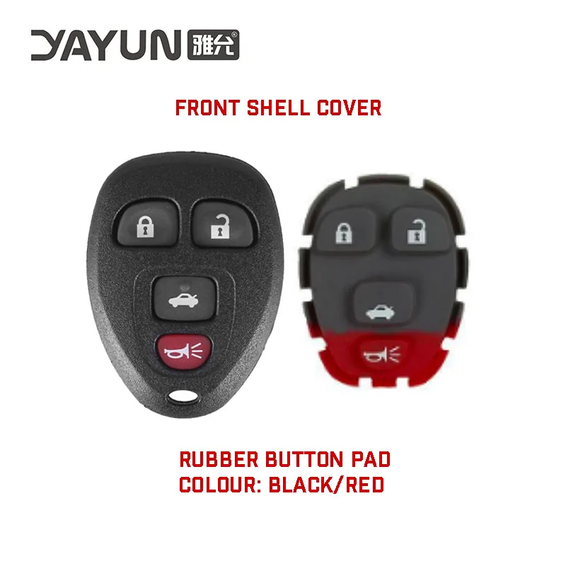 YAYUN AKBKS228 Custodia a conchiglia per telecomando senza chiave per auto con 3 + 1 pulsanti per Buick Chevrolet